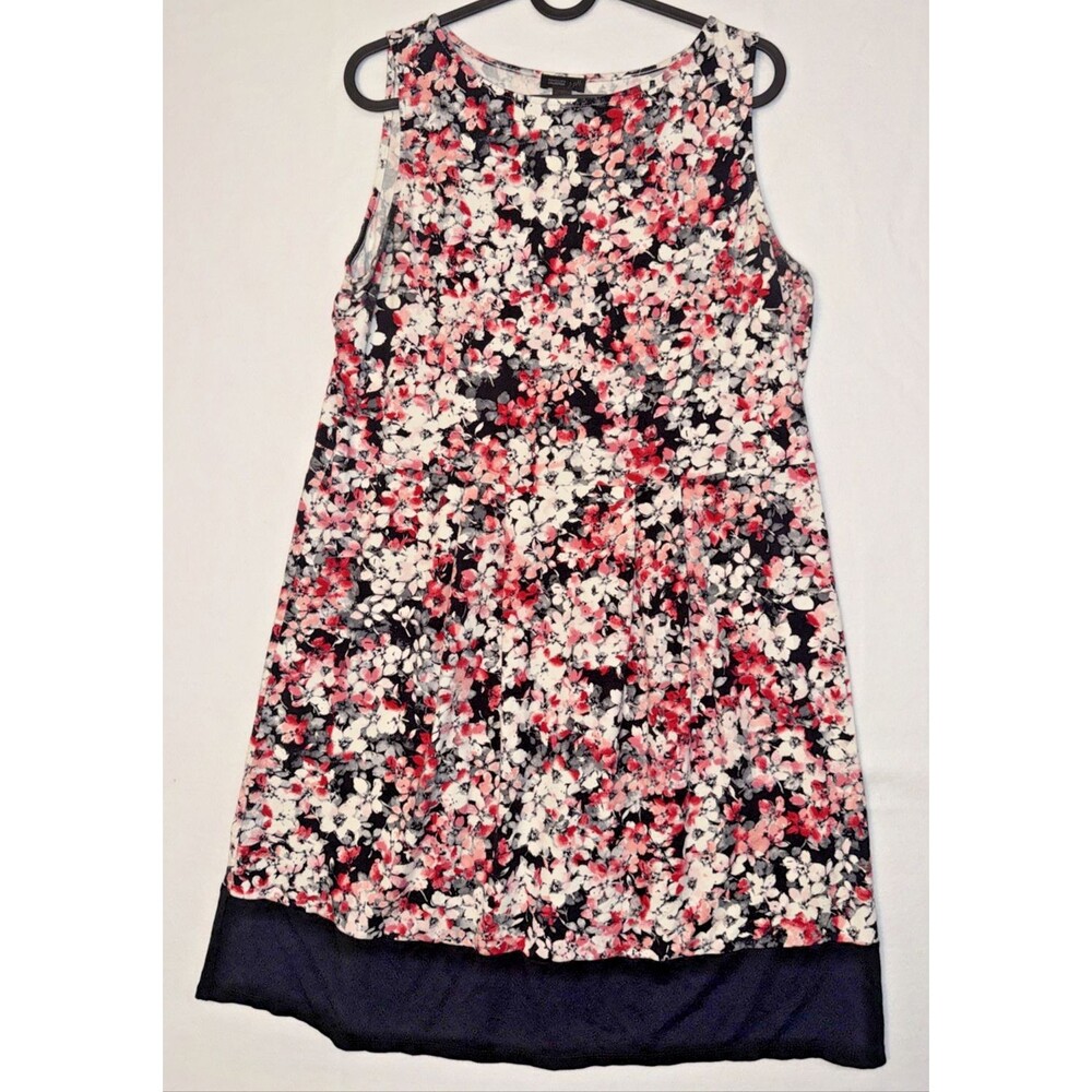 J Jill Dress Wearable Collection Multicolor Flower Midi Dress Sz PM Spring Flowy